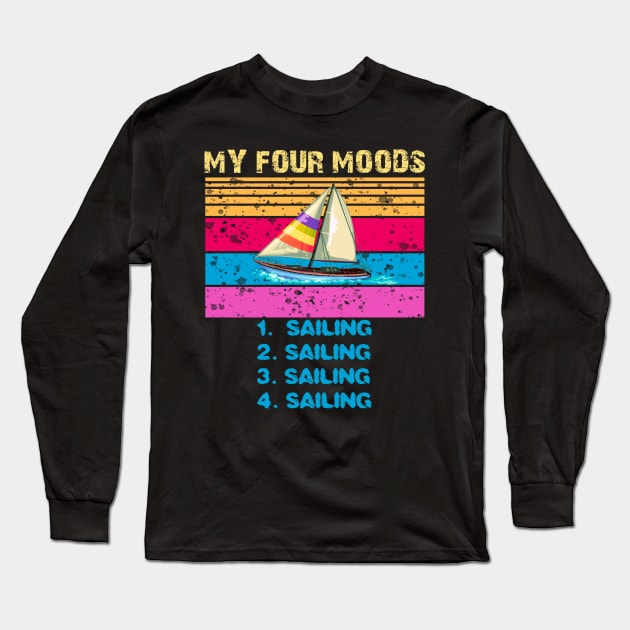 Funny Sailing Boat Long Sleeve T-Shirt by Imutobi